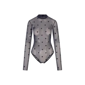 Givenchy Logo print Mesh Bodysuit