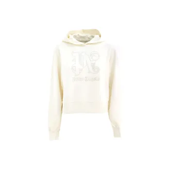 PALM ANGELS Monogram Embroidered Cropped Hoodie