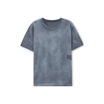 Alexander Wang Essential Jersey Puff Logo Short Sleeve Tee Washed Asphal