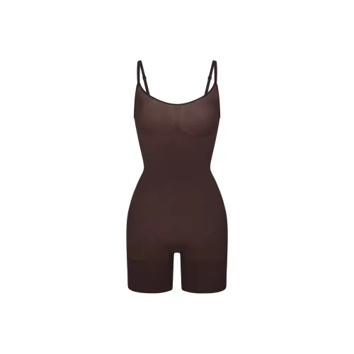 SKIMS EVERYDAY SCULPT MID THIGH BODYSUIT Bodysuits Women's ESPRESSO/Dark Coffee Color