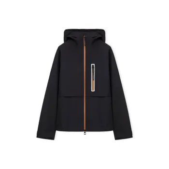 LOEWE x On Solid Color Zip Closure Hooded Long Sleeved Women's Black