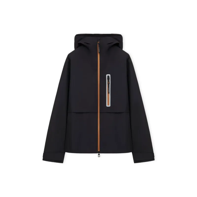 LOEWE x On Solid Color Zip Closure Hooded Long Sleeved Women's Black-0