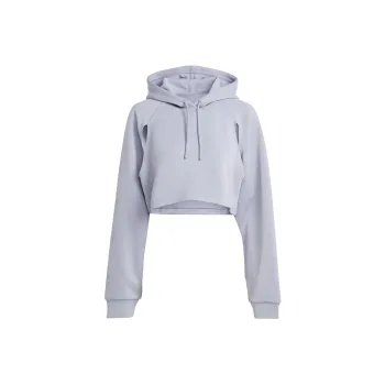 Adidas Hiit Aeroready Crop Training Hoodie Sweatshirt Women's Silver Purple