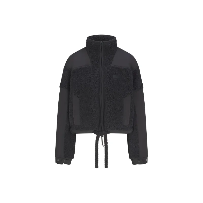SKIMS FW24 TEDDY BOXY ZIP UP Jackets Coats Women's STORM/Storm Color-0