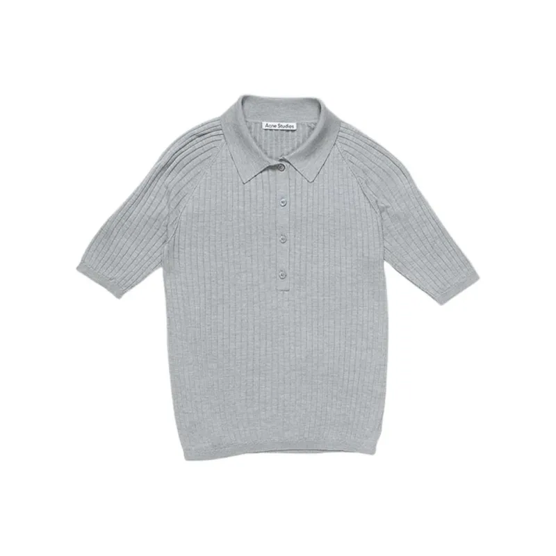 Acne Studios Short Sleeved Ribbed Polo Shirt-0
