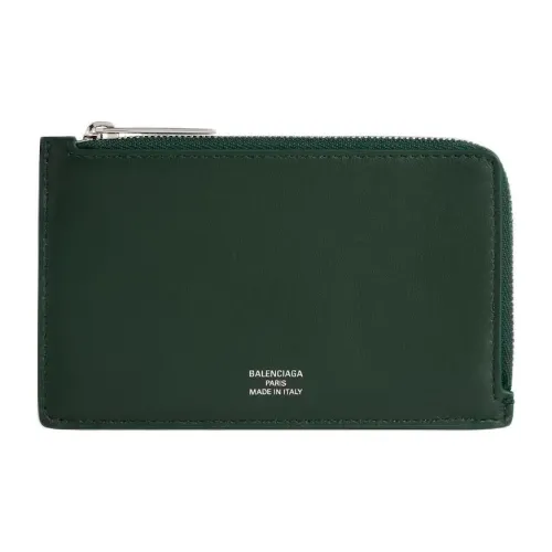 Balenciaga Calfskin Card Holder Regular Women's Dark Green