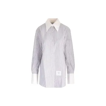 THOM BROWNE Seersucker Striped Shirt