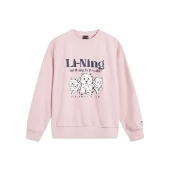 LiNing Sports Life Collection Sweatshirt Women's Light Crimson Pink