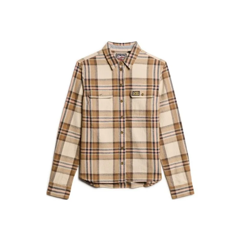 SUPERDRY Shirt Women's Beige/Cream Plaid-0