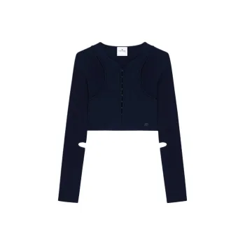 COURREGES Scuba Knit Cardigan 'Navy'
