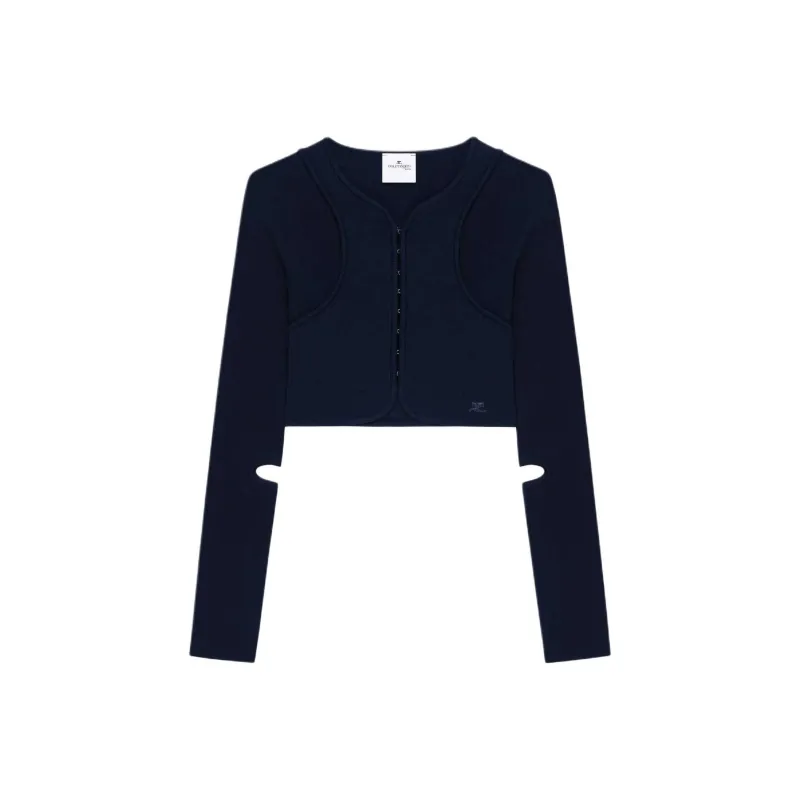 COURREGES Scuba Knit Cardigan 'Navy'-0