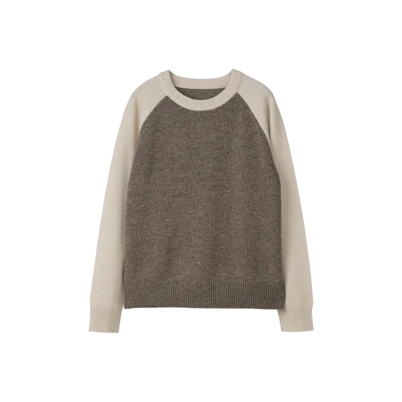 Fstudio Fall And Winter Korean Petite Multicolor Top 100% Wool Round Neck Knitwear Women's-3