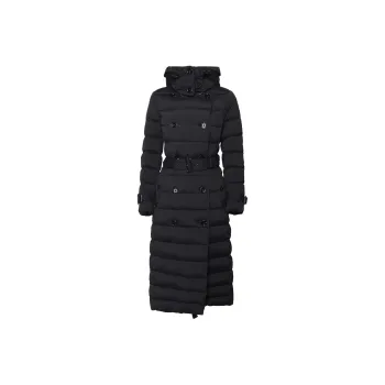 Burberry Double Breasted Hooded Belted Down Coat