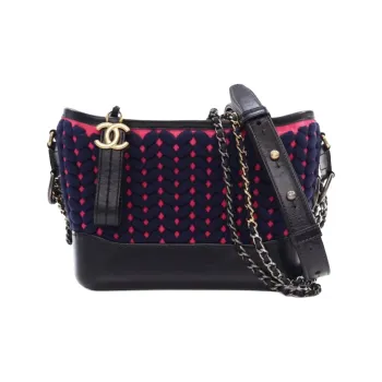 CHANEL 2019 Small Knit And Calfskin Gabrielle Hobo Crossbody Bag