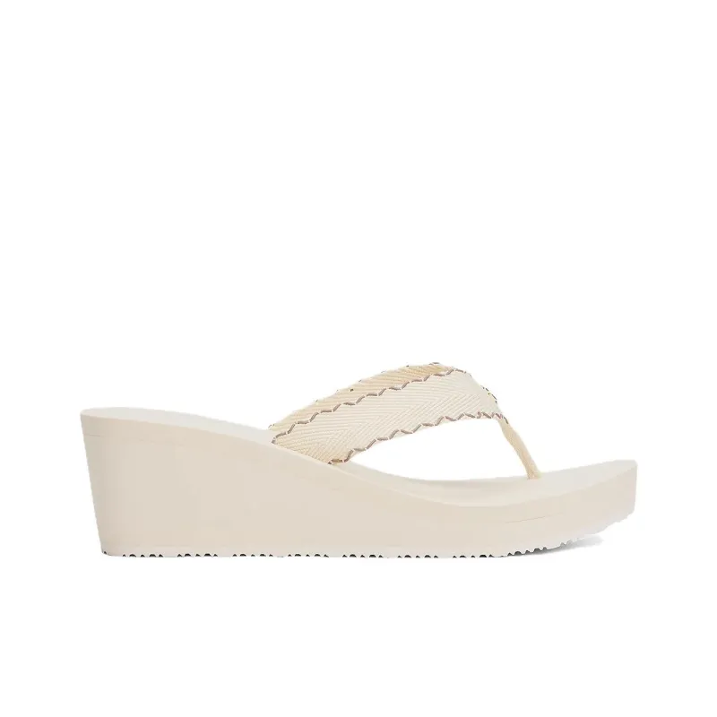 Tommy Hilfiger TH Monogram Flip Flops Women's Beige-2