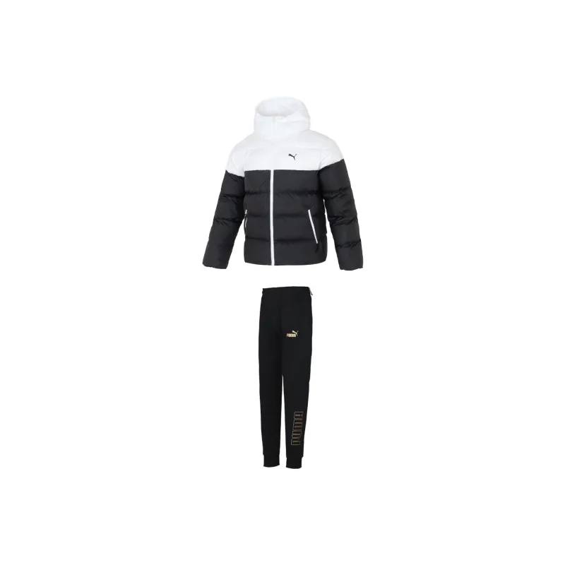 PUMA Casual Sportswear Men Set Black And White Top+Black Pants-0