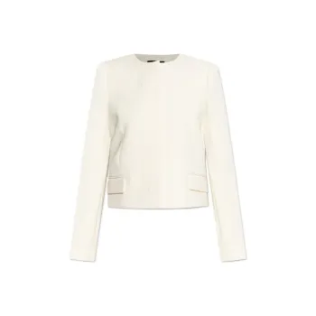 THEORY Crewneck Straight Hem Cropped Blazer
