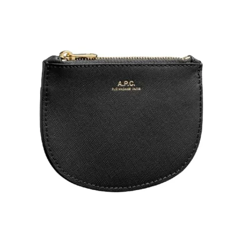 A.P.C Cow Leather Coin Purse Men's Black