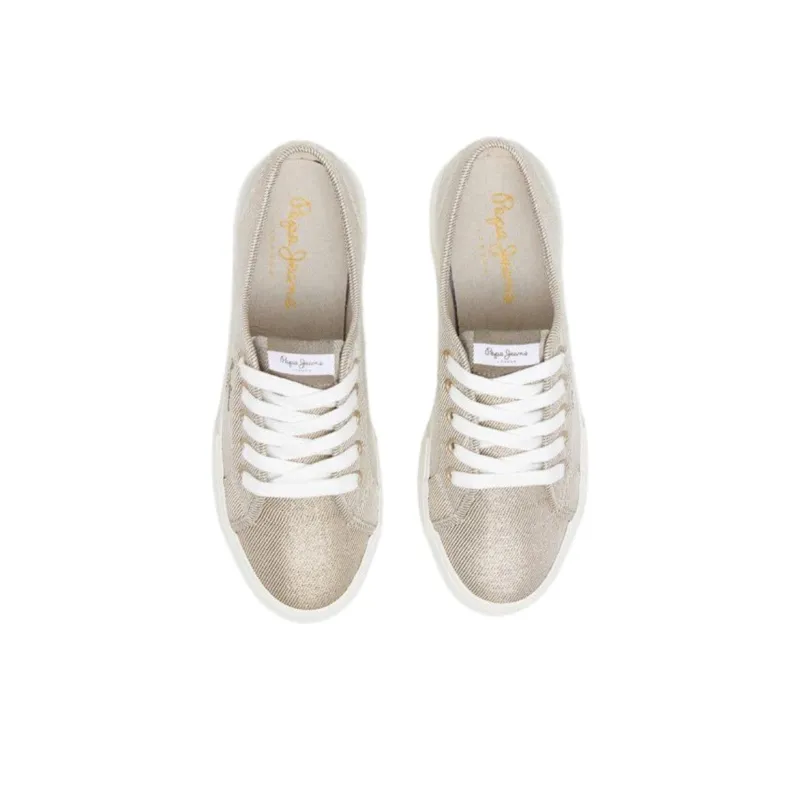 Pepe Jeans Metallic Effect Slip Resistant Low Top Skateboard Shoes Women's Light Umber-2