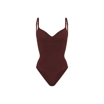 SKIMS Holiday Collection FW24 SEAMLESS SCULPT BRIEF BODYSUIT Bodysuits Women's OXBLOOD/Ox Blood Color
