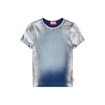DIESEL T Ele Long Q1 Faded Metallic T Shirt