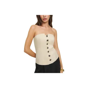 REFORMATION Kalilia Top Strapless Top Women's Oyster/Shell Color