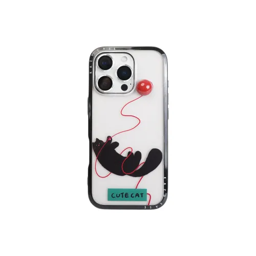 Wei Xin Acrylic Material 3D Effect Pom Black Cat Phone Cases Compatible With IPhone 16/15 Pro Max/Apple 13/14 Pro/Max