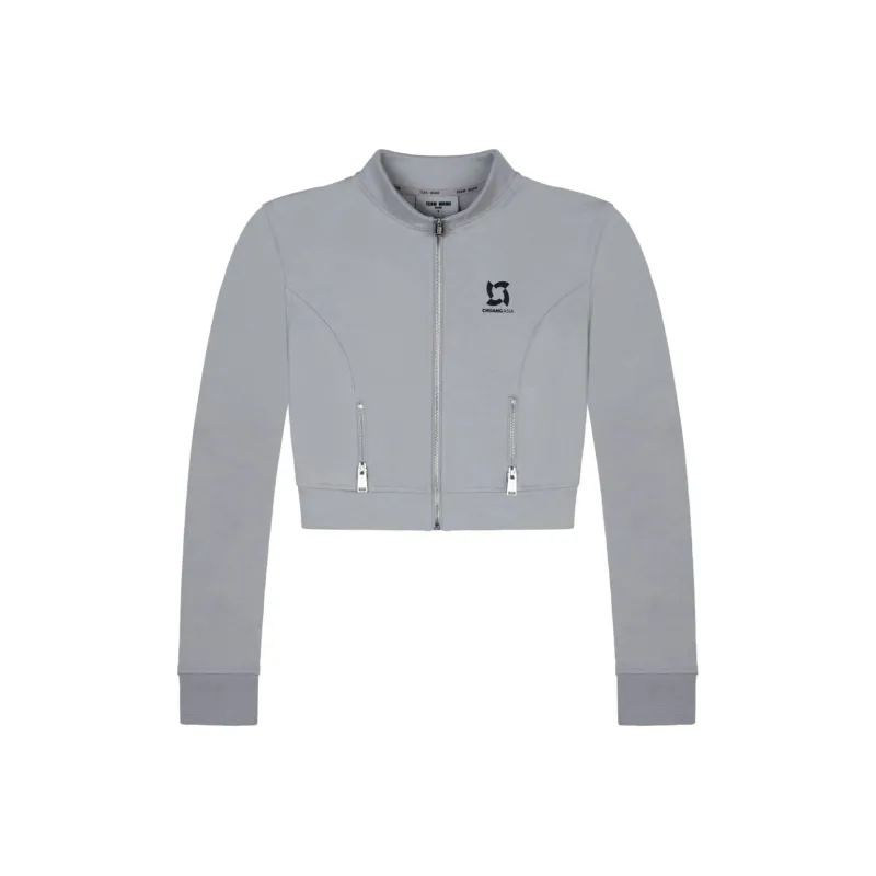 TEAM WANG Design Logo print Cropped Track Jacket-0