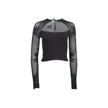 Fleur Du Mal Pointelle knit Decollette Top
