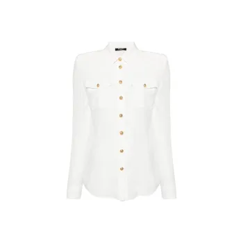 BALMAIN Embossed-Buttons Long Sleeved Shirt