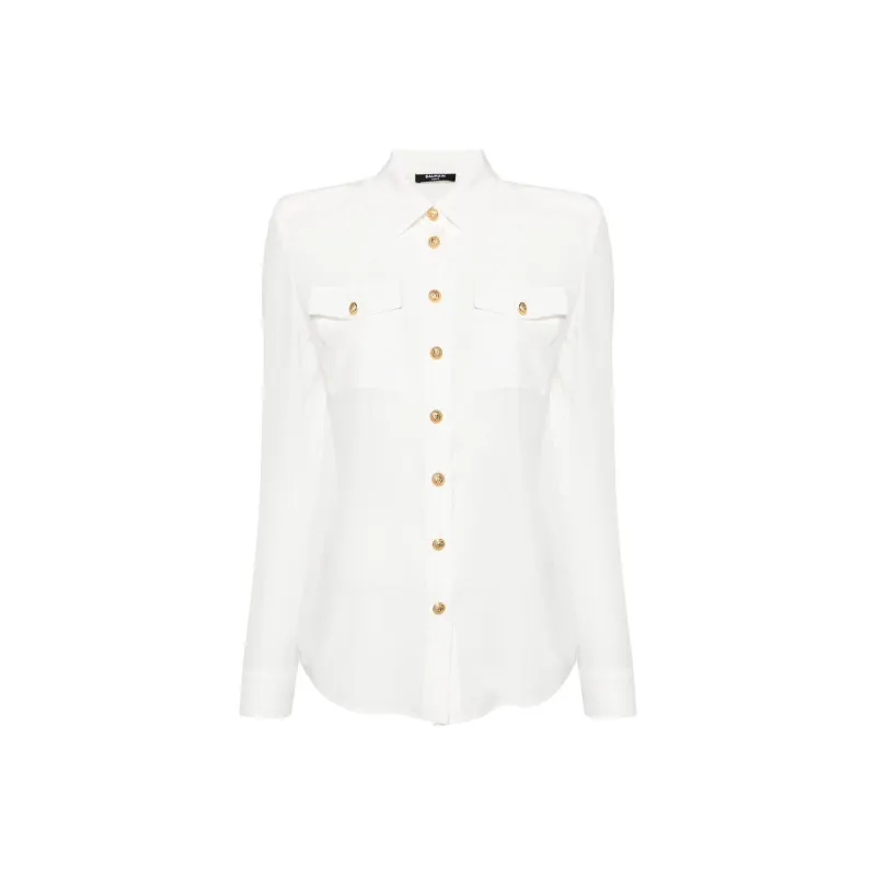 BALMAIN Embossed Buttons Long Sleeved Shirt-0