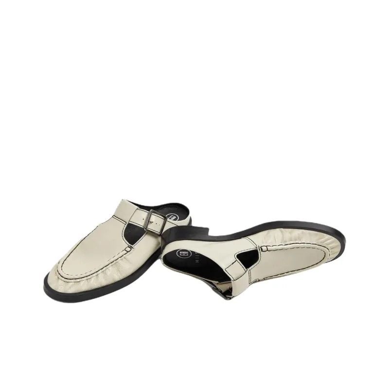 MIISTA Closed Toe Slippers Women's Beige-2