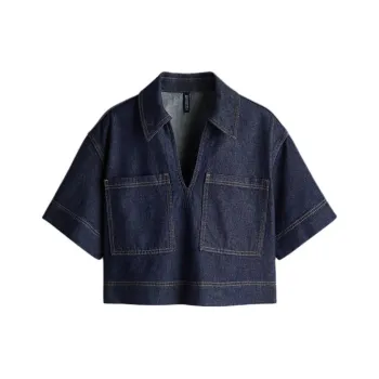 H&M Shirt Women's Dark Denim Blue