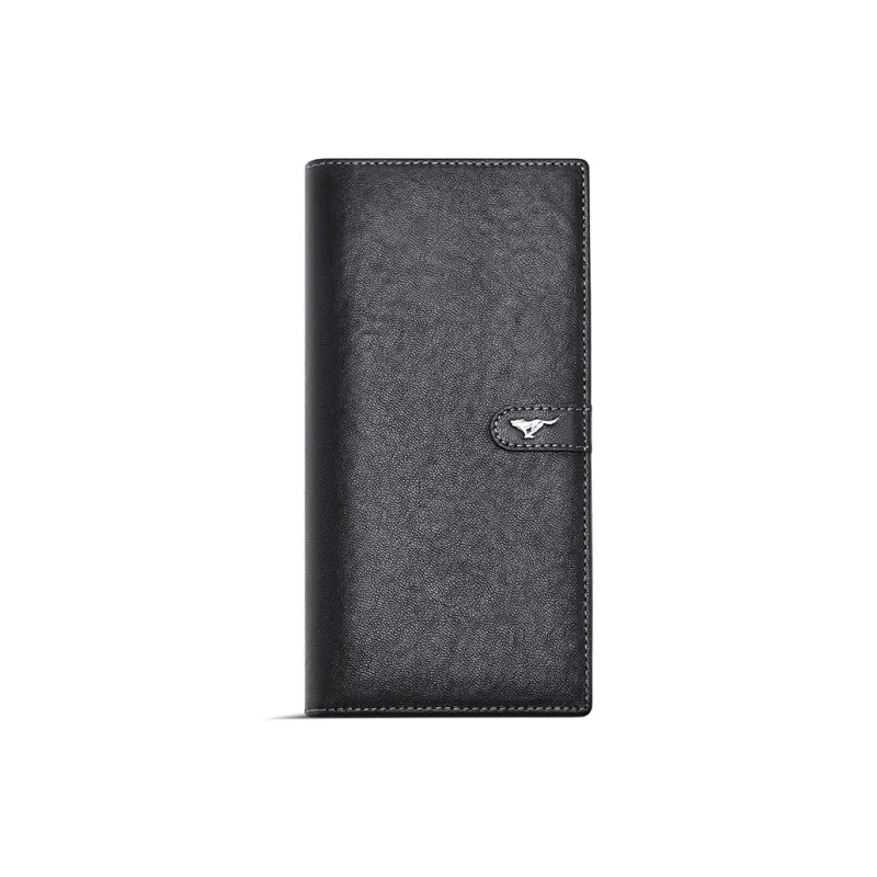 SEPTWOLVES Top Grain Cow Leather Business Suit Long Wallet Men's Black-1