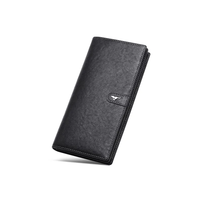 SEPTWOLVES Top Grain Cow Leather Business Suit Long Wallet Men's Black-0