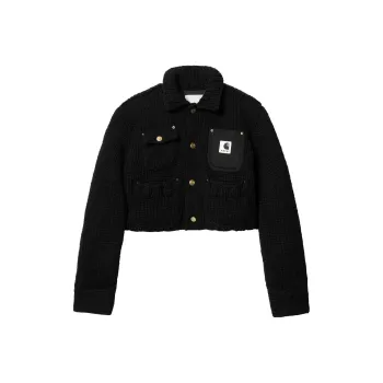 Sacai X Carhartt Wip Women's Knit Michigan Jacket Black