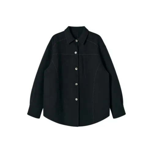 SHUXI Jackets Coats Women's Roasted Moon Black