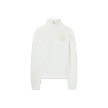 TORY BURCH Logo-flocked Cotton Sweatshirt
