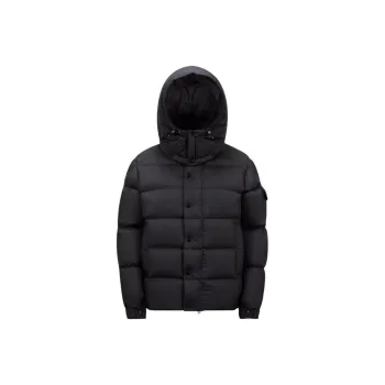 Moncler Logo Patch Zip Up Padded Coat