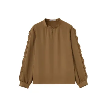 SHUIYUNJIAN Chiffon Shirt Women's Coffee