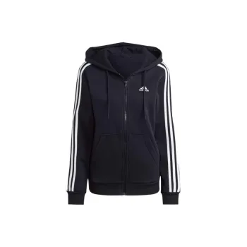 Adidas Free Shipping With AdiClub Essentials 3 Stripes Full Zip Fleece Hoodie