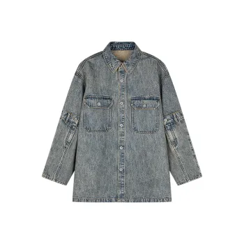 UOOYAA Shirts Women's Denim Blue