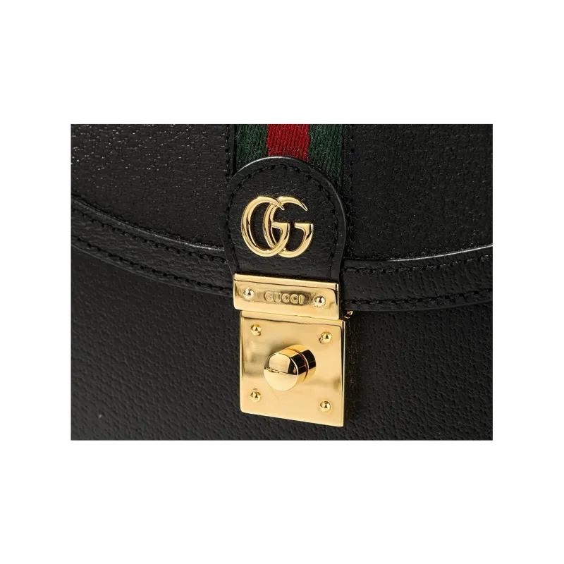 GUCCI Ophidia Cow Leather Shoulder Bag, Crossbody Bag, Handbag Women's Black-6