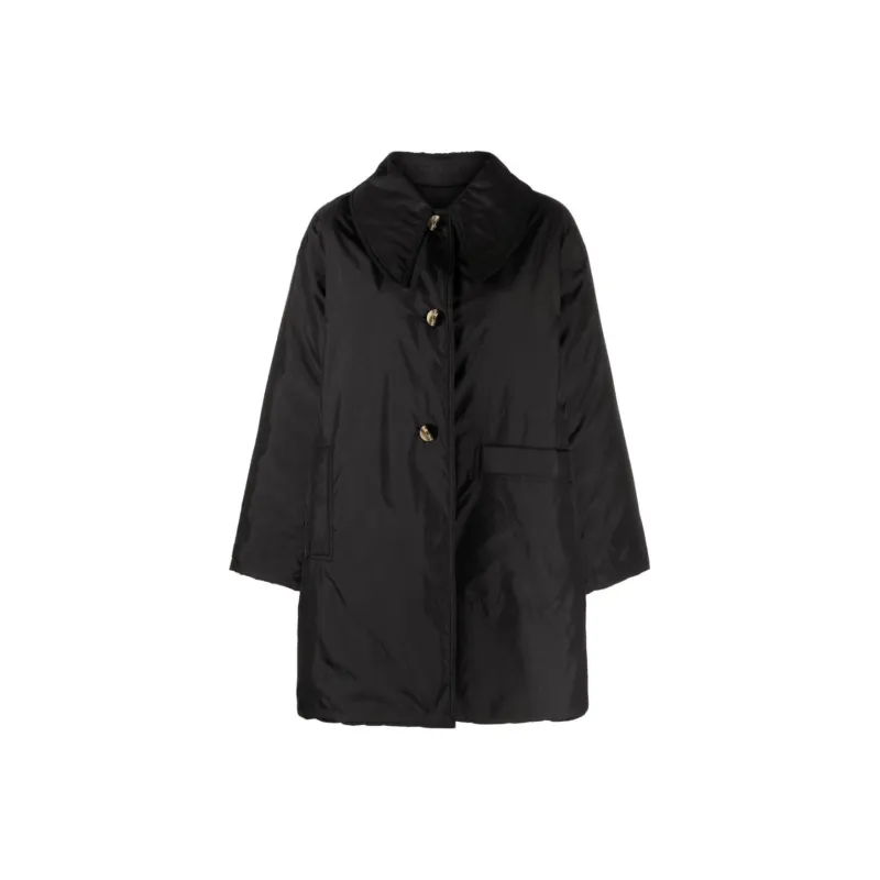 GANNI Oversized-collar Quilted Jacket-0