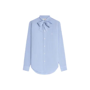 CELINE Romy Lavallière Shirt In Striped Silk