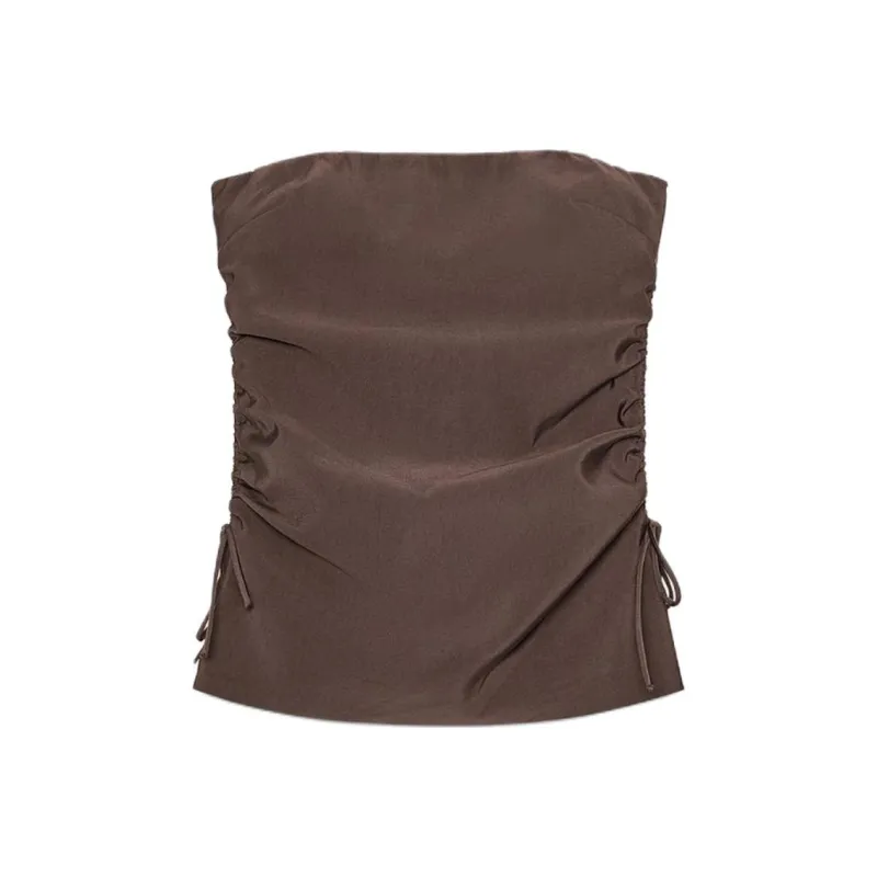 ZARA Strapless Top Women's Chocolate-0