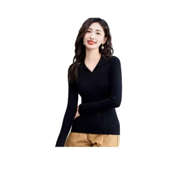 Love Elaine Spring Fall Knitwear Slim Fit Women's Black