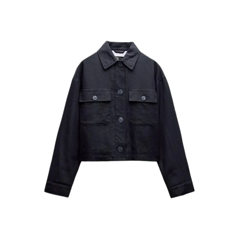 ZARA Jackets Coats Women's Blue-0