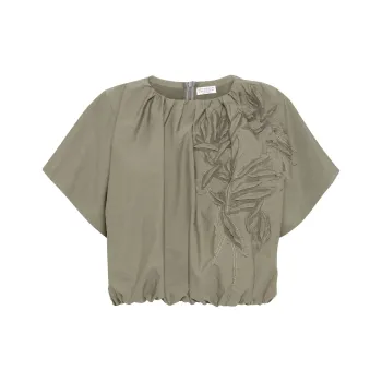 Brunello Cucinelli Flora appliqué Blouse