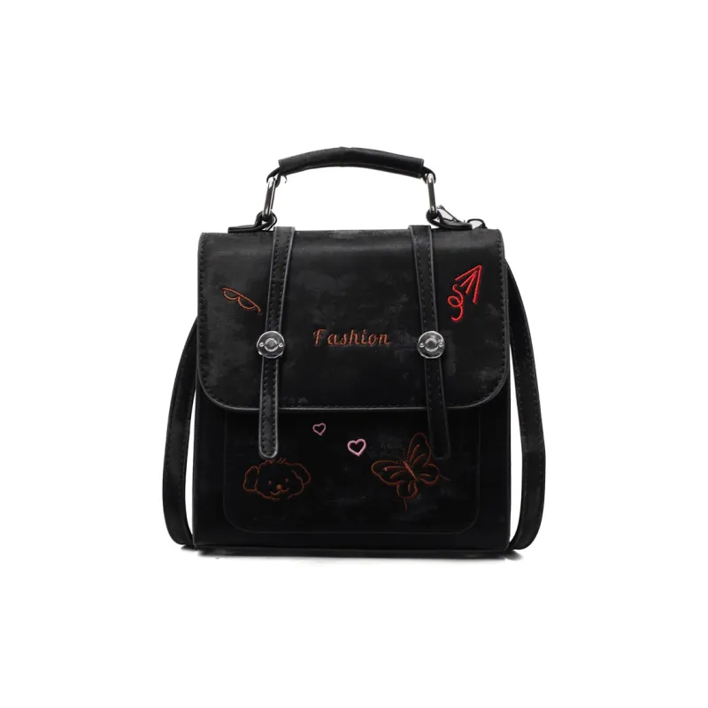 HCXK PU Backpack Women's White/Black/Light Blue/Pink-12